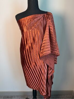 Anthropologie Guapa One-Shoulder Mini Dress | Copper | Size 8 | Asymmetric Hem